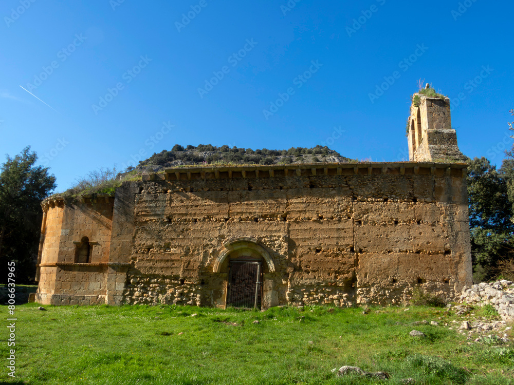 Romanesque church of San Martin del Casuar from the 11th century. Montejo de la Vega de la Serrezuela, Segovia, Spain. Romanesque church of San Martin del Casuar from the 11th century. Montejo de la Vega de la Serrezuela, Segovia, Spain.