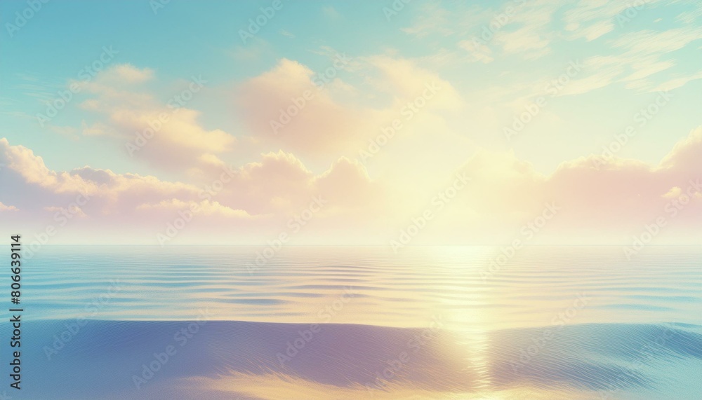 Naklejka premium 真夏の朝の海の風景