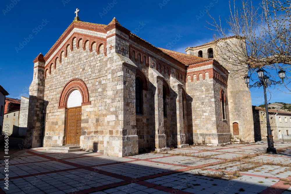 Church of San Julian and Santa Basilisa from the 12th and 13th centuries. Villaconancio, Palencia, Spain.