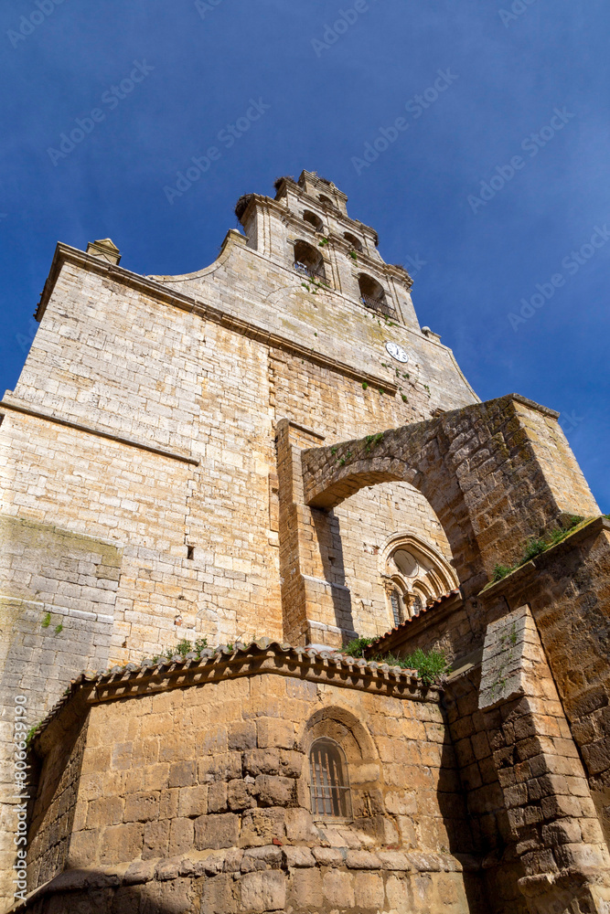 Church of San Pedro de Amusco from the 16th and 17th centuries. Palencia, Castile and Leon, Spain.