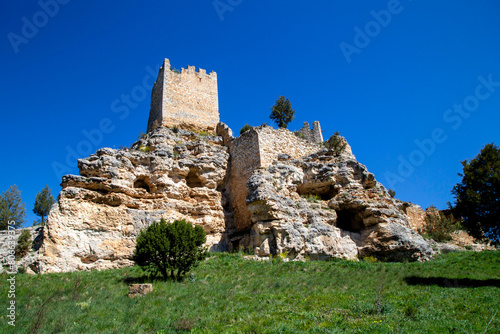 Ruins of the Templar castle of Castillejo de Robledo. Soria, Castile and Leon, Spain.