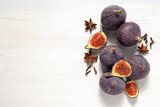 Fresh ripe figs on a white background