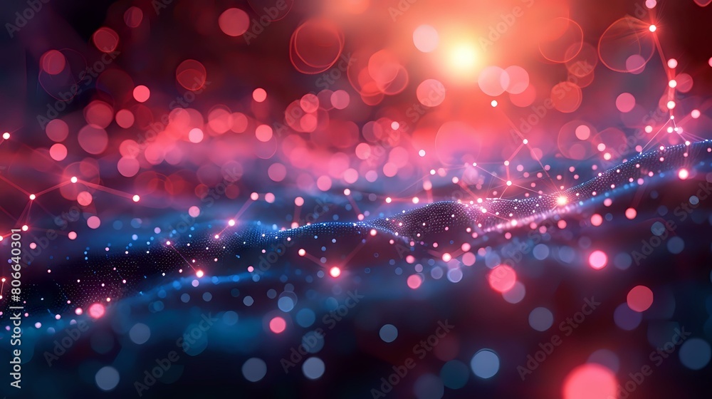 Futuristic Constellation: Abstract Digital Art with Interconnected Nodes