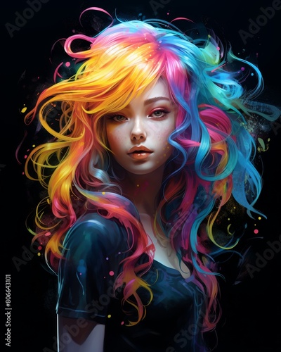 Vibrant and colorful fantasy portrait