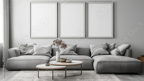 Modern home mockup interior background  3d render