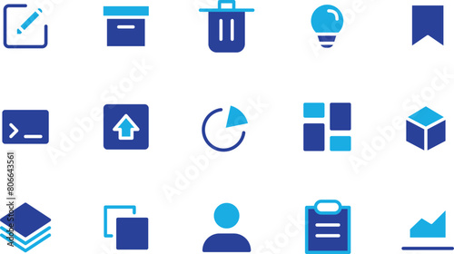Interface Glyph Blue Icons pack