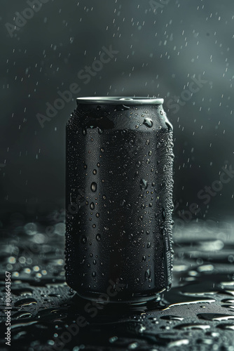 Close-up of a CocaCola can with a splash, offering a thirst-quenching beverage option. AI generative.