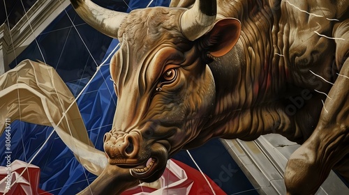 Vibrant Bull Illustration Signifying Forward Momentum and Growth