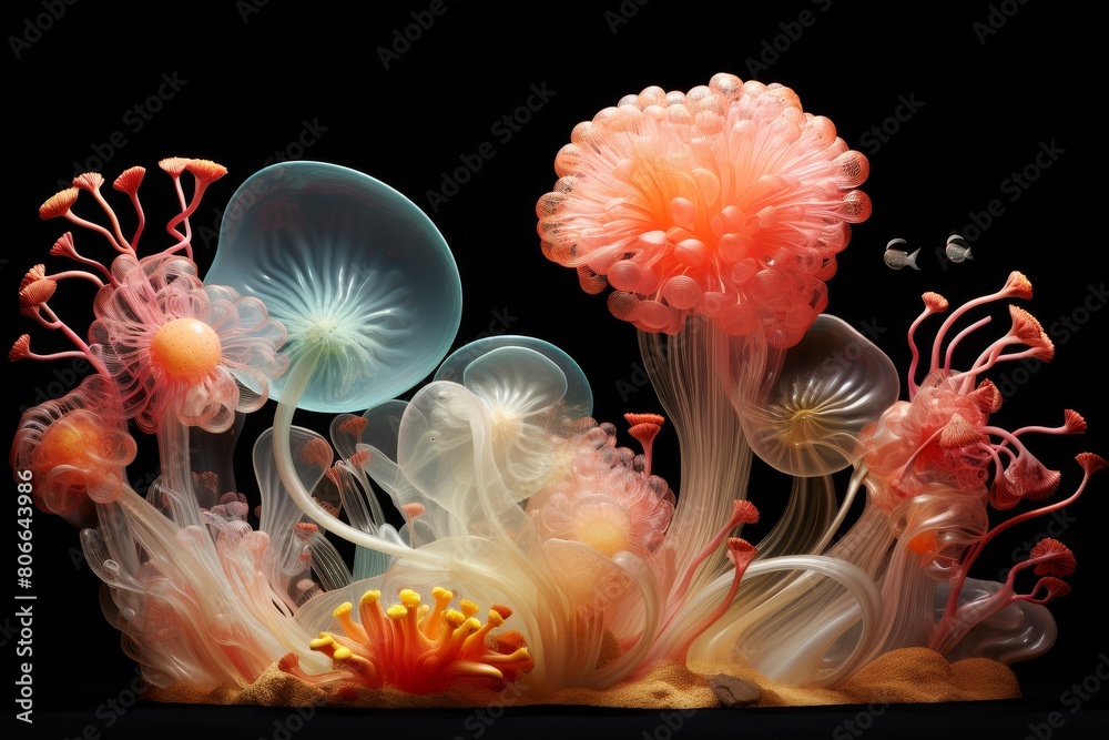 Vibrant underwater sea life