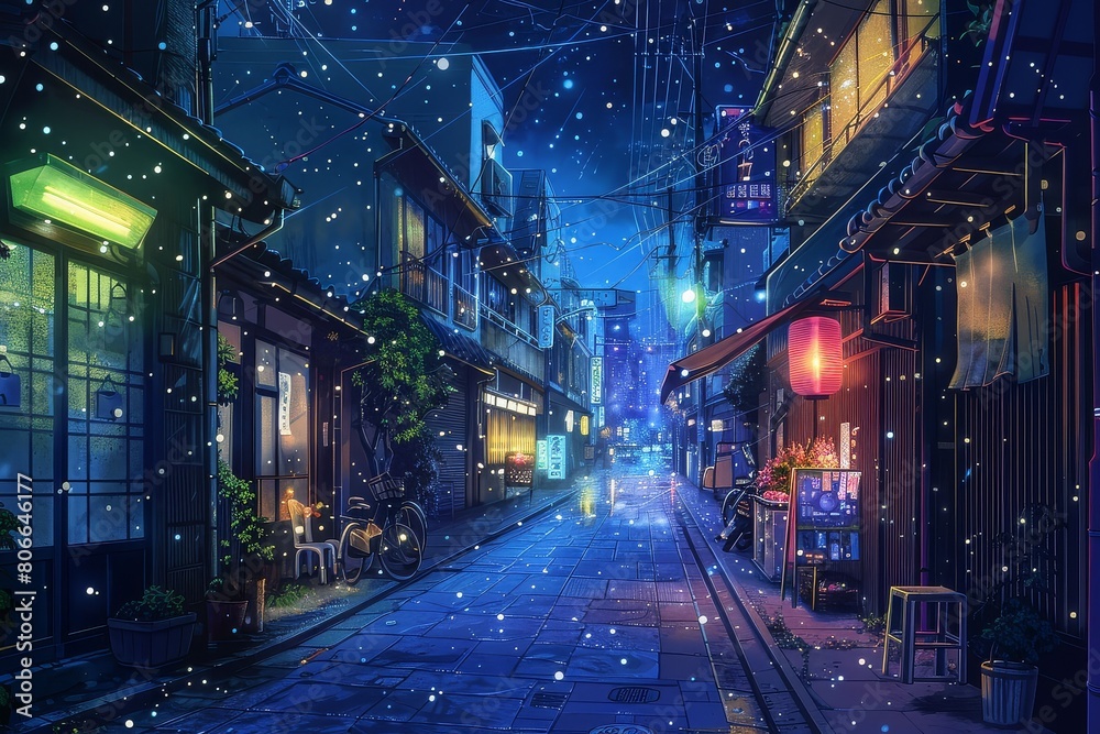 Anime Street Night Background