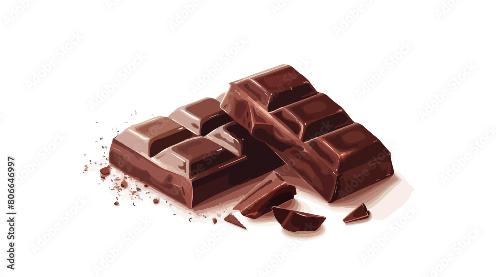 Sweet chocolate bar illustration vector over white vector