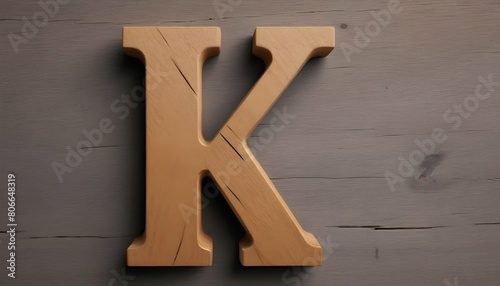 Letter K Made Of Wood2 photo