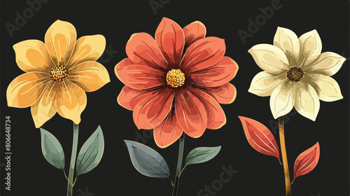 Three flowers icon image Vector illustration. Vector