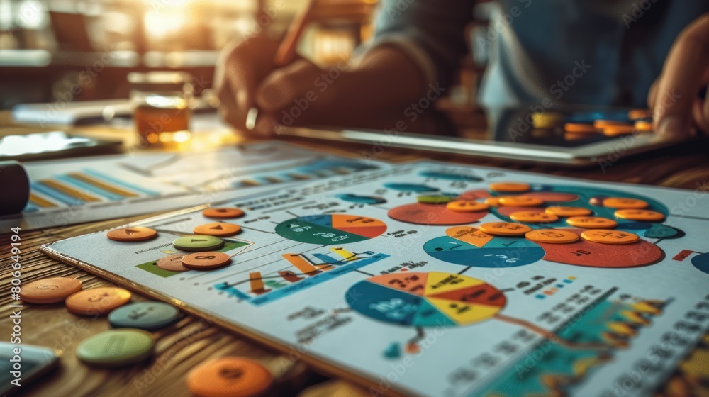 Fototapeta premium Intense Battle of Minds: Board Game Close-Up