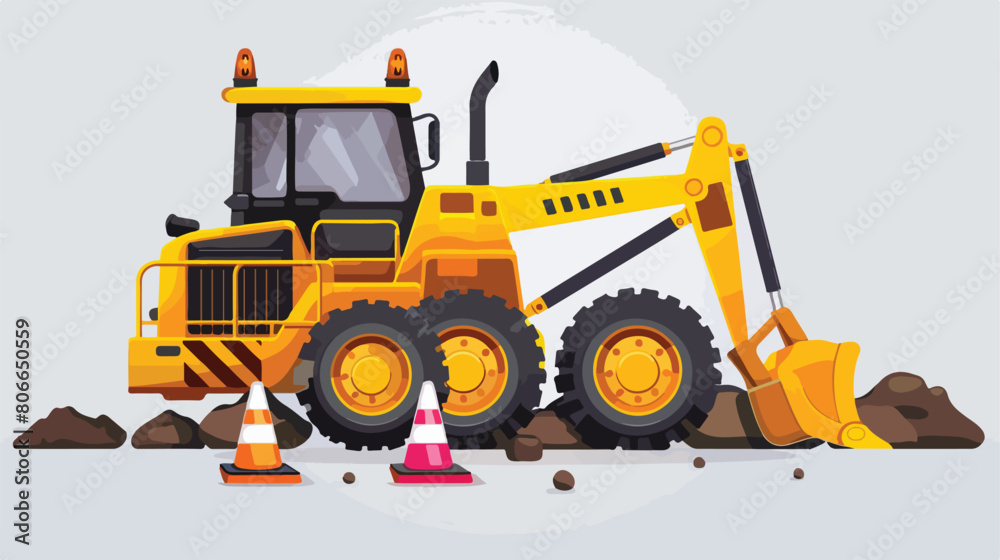 Under construction over gray background vector illustration