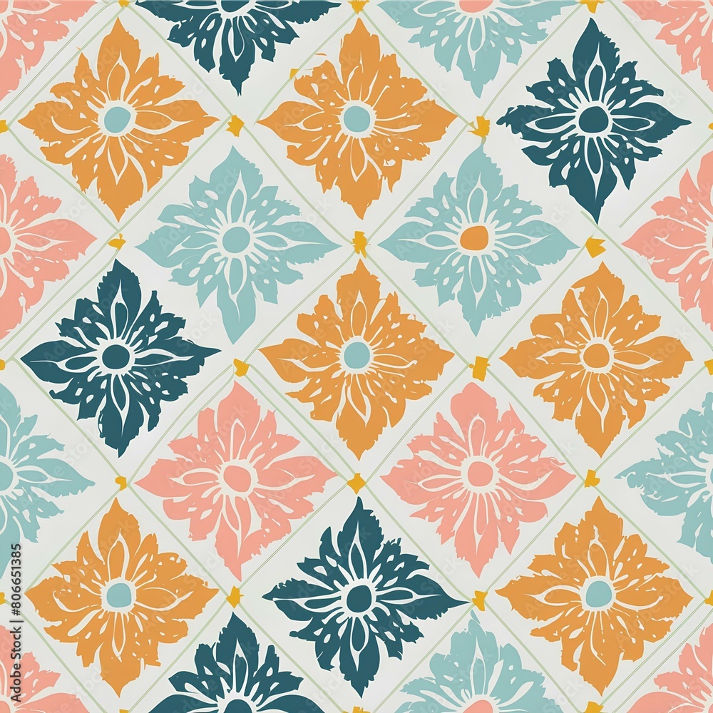 Fototapeta premium seamless pattern with flowers