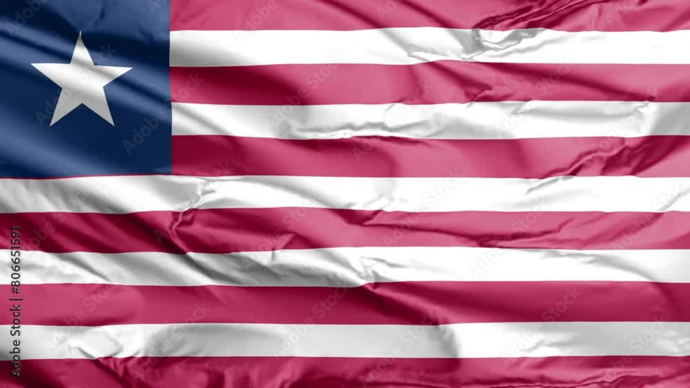 waving flag of liberia