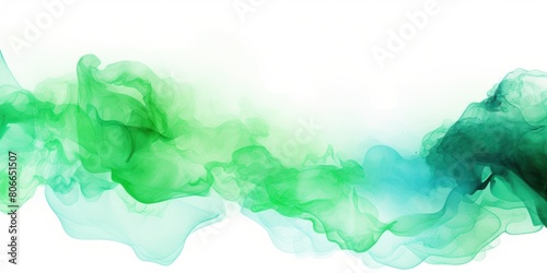 Green background abstract water ink wave  watercolor texture blue and white ocean wave web  mobile graphic resource for copy space text 