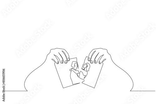marriage separation photo cut bad end life one line art design