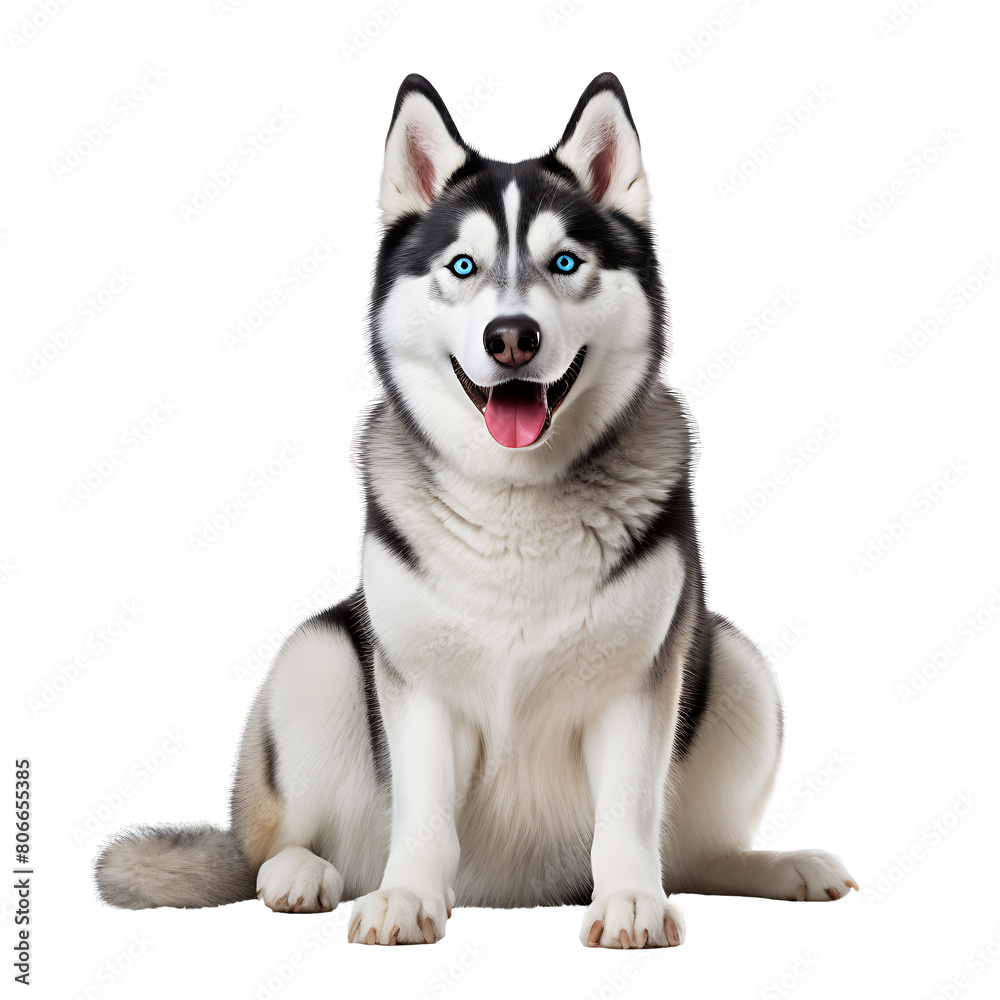siberian husky puppy on transparent background PNG
