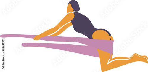 Aerial acrobat on white background.