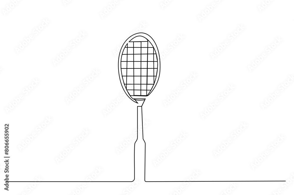 tennis racket sport object lifestyle one line art design vector tennis racket sport object lifestyle one line art design vector