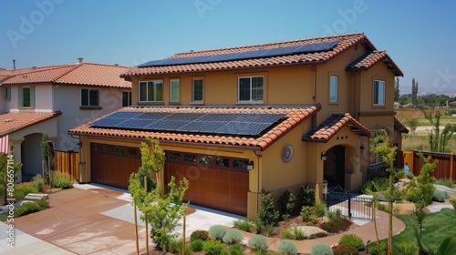 A split-screen video showing the energy production of solar tiles versus conventional electricity sources over a typical day.