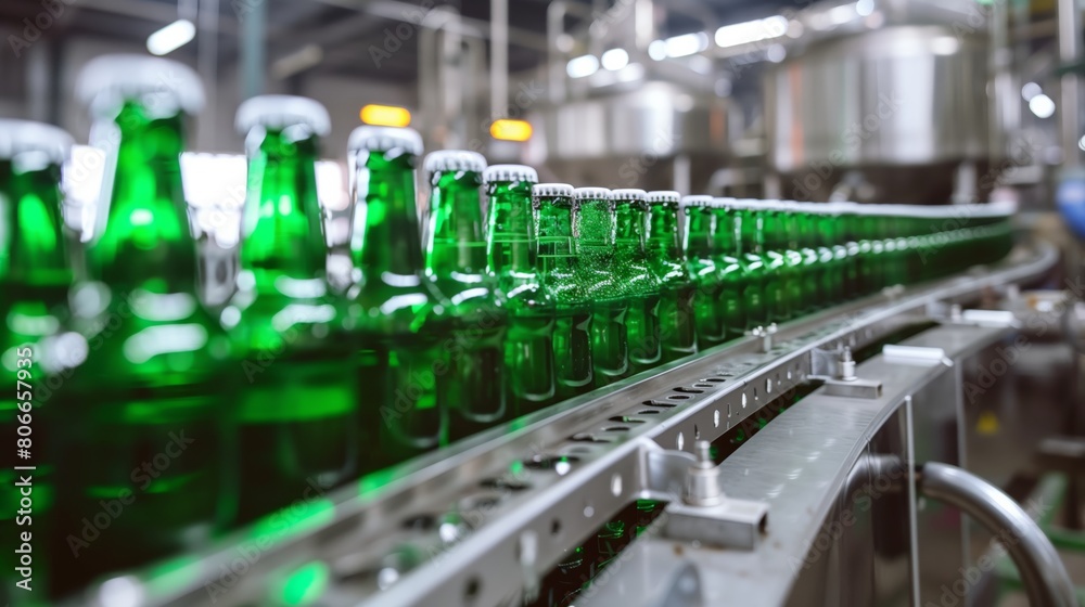 Efficient bottle production line in a brewery with focus on green glass bottles