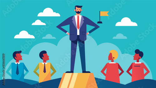 A leader making difficult decisions for the greater good staying steadfast in their morality and principles.. Vector illustration