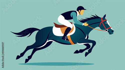 A player gracefully reaching down in a neck shot their body agilely contorted as their horse gallops alongside their opponent.. Vector illustration