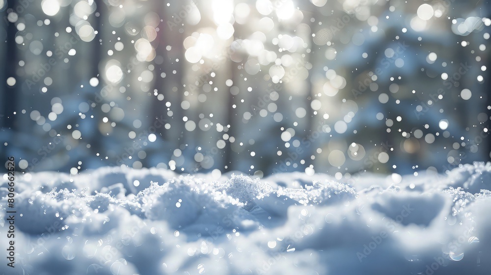 Abstract snow falling background.