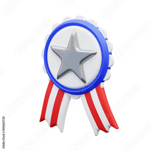 3d illustration Usa Badge