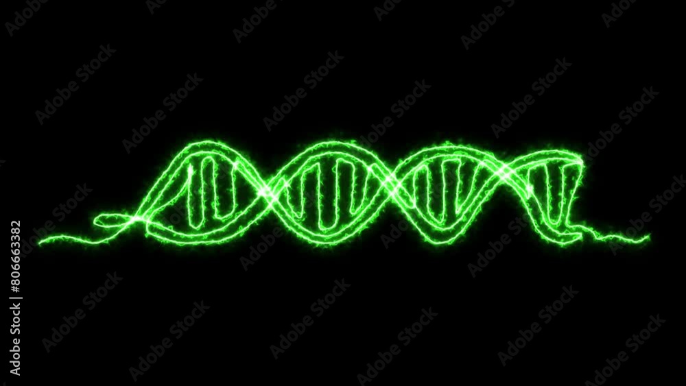 animation logo, burning green DNA animation logo, burning green DNA