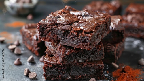 Delicious chocolate zucchini brownies photo
