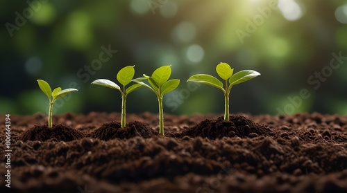 Growth Trees concept Coffee bean seedlings nature