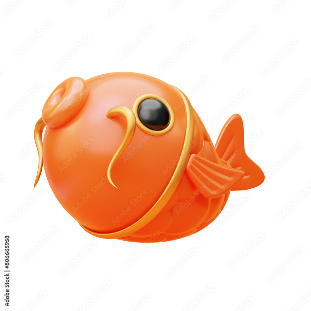 Fototapeta premium 3D Orange Carp Fish