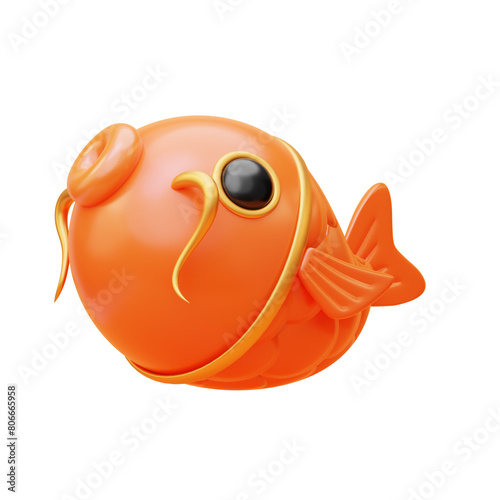 3D Orange Carp Fish