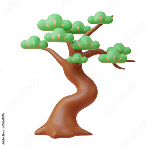 3D Japanese Pine Tree