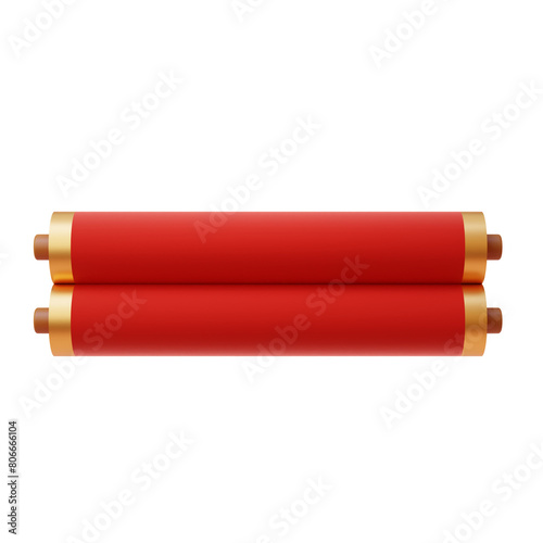 3D Red Paper Scroll
