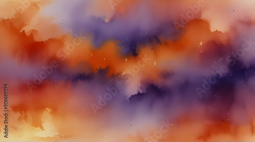  abstract watercolor background sunset sky orange purpl