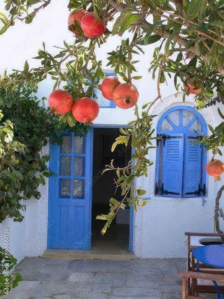 Fototapeta premium traditional greek house