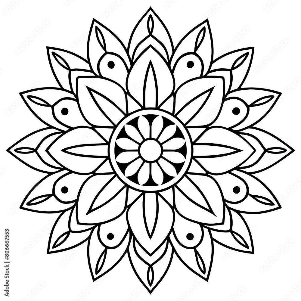 Fototapeta premium Stunning Mandala Vector Template For Intaglio 