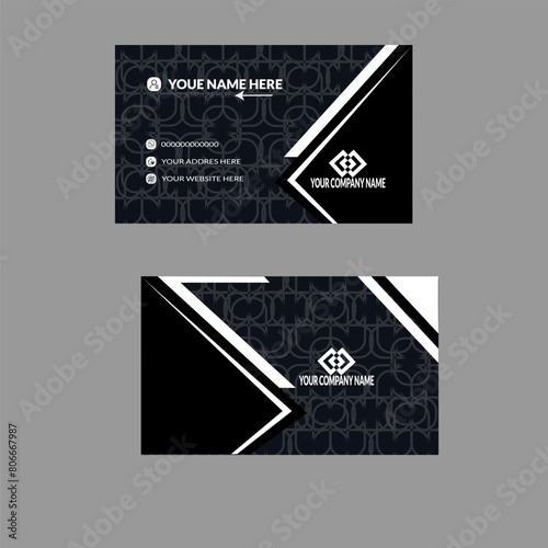 Web creative business card company corporation design with black and yellow color