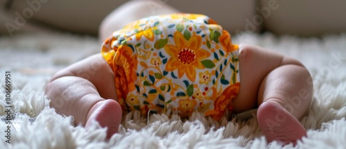 Ultimate Protection: Close-Up View of a Towering Stack of Fresh and Leak-Proof Baby Diapers

