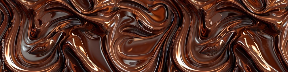 A seamless pattern of chocolate liquid texture, showcasing the intricate swirls and textures characteristic of reallife melted chocolate. The background is a rich brown color with detailed lines A seamless pattern of chocolate liquid texture, showcasing the intricate swirls and textures characteristic of reallife melted chocolate. The background is a rich brown color with detailed lines