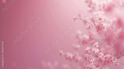 Pink background with a pink flower in the foreground © Dmitriy
