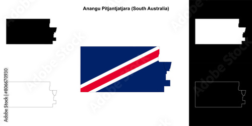 Anangu Pitjantjatjara (South Australia) outline map set photo