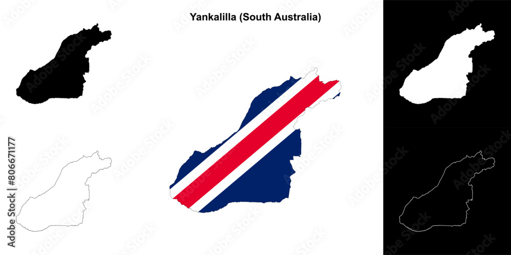 Yankalilla (South Australia) outline map set