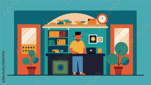 The welcoming ambiance of this indie record shop makes it a popular spot for solo music lovers to come and immerse themselves in the calming sounds of Vector illustration