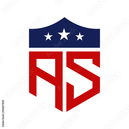 Patriotic AS Logo Design. Letter AS Patriotic American Logo Design for Political Campaign and any USA Event.
